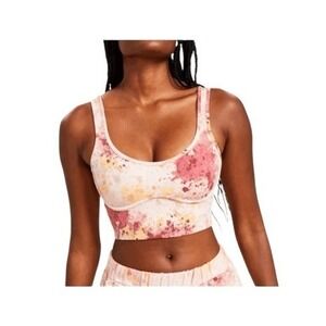 Jenni Style Not Size Corset Bra Crop Top Watercolor Pinks L